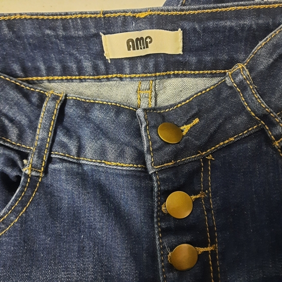 Amp Jeans Juniors Size 7 Button Fly Distressed - Picture 3 of 6